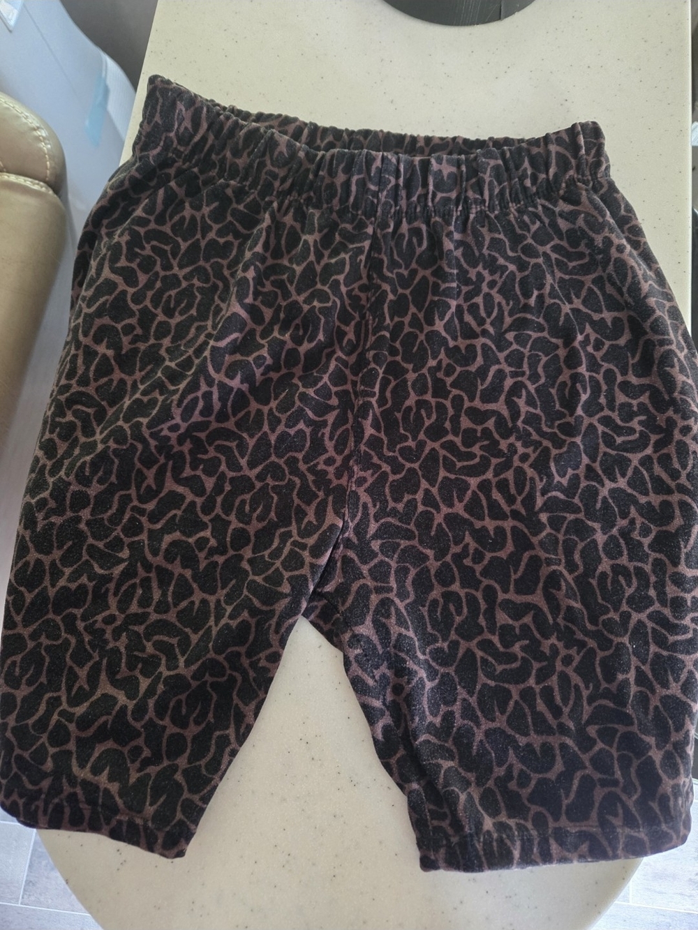 Just Cozy - Leopard Print Velvet Lounge Shorts - Black & Brown